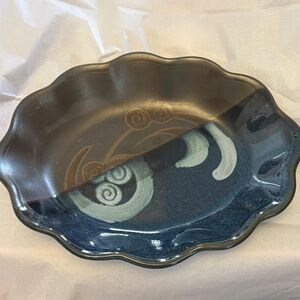 Scalloped Edge Pavlo Pottery Hand Handcrafted Platter From Rockton Ontario